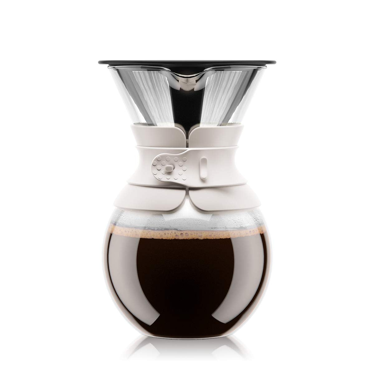 Bodum 34oz Pour Over Coffee Maker, High-Heat Borosilicate Glass with Reusable Stainless Steel Filter and Cork Grip - Made in Portugal