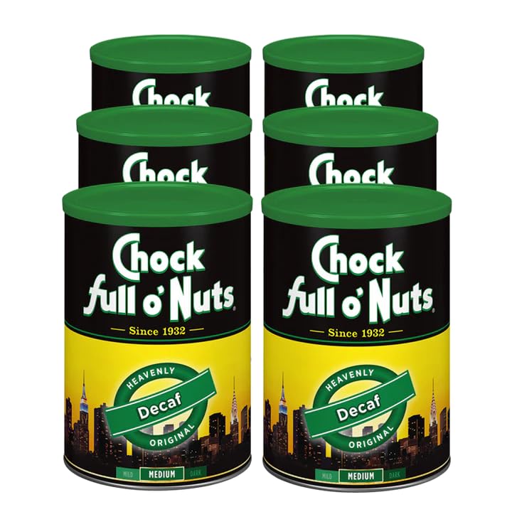 Chock Full o' Nuts New York Roast Ground Coffee – Premium Beans in Recyclable Steel Can – Rich Flavor & Aroma, Dark Roast – Perfect for Drip, Pour-Over, Percolator – 30.5 Oz Can