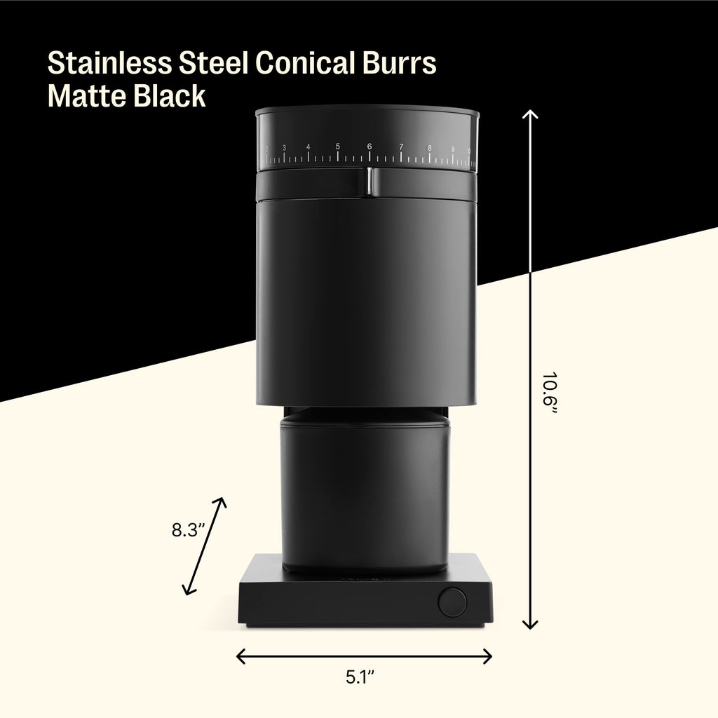 Fellow Opus Conical Burr Coffee Grinder - All Purpose Electric - Espresso Grinder with 41 Settings for Drip, French Press, & Cold Brew - Matte Black
