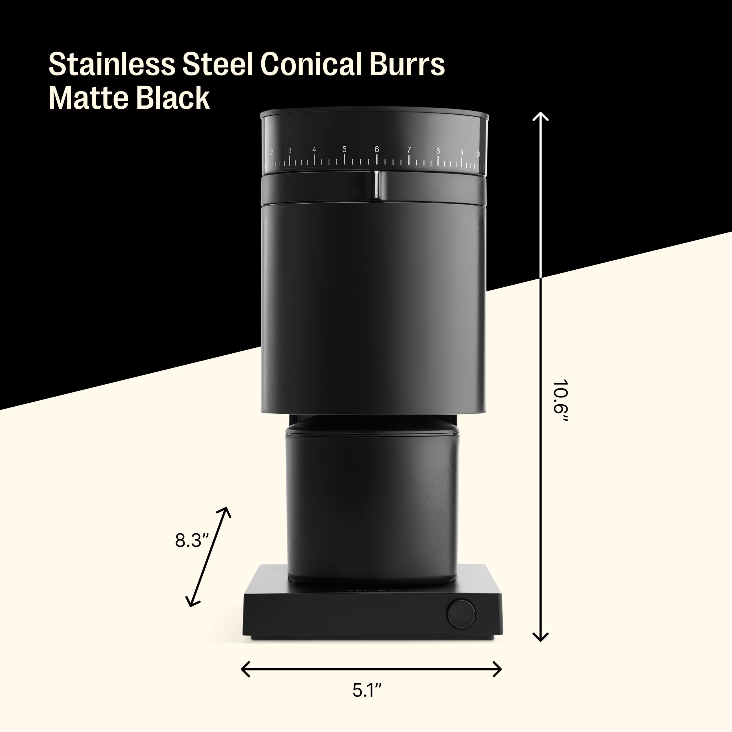 Fellow Opus Conical Burr Coffee Grinder - All Purpose Electric - Espresso Grinder with 41 Settings for Drip, French Press, & Cold Brew - Matte Black