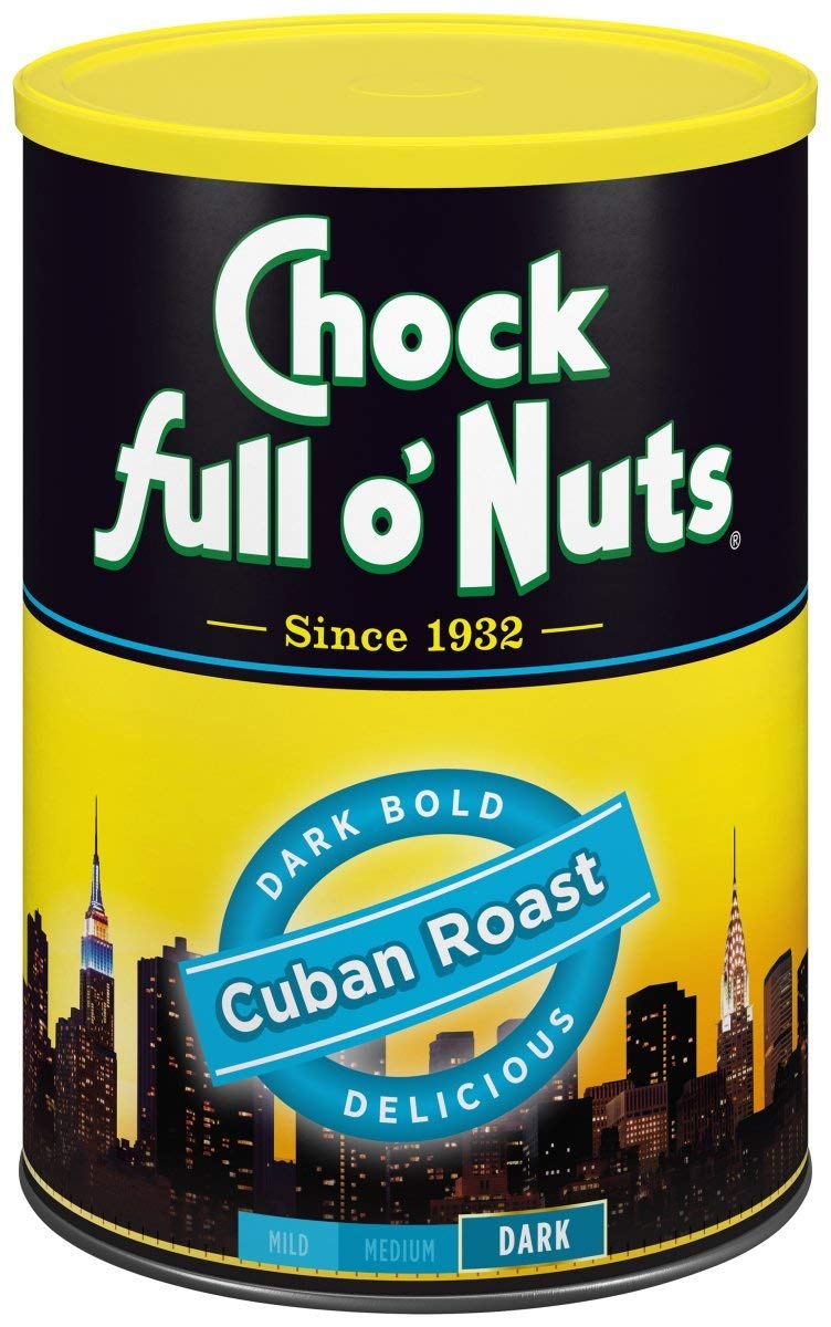 Chock Full o' Nuts New York Roast Ground Coffee – Premium Beans in Recyclable Steel Can – Rich Flavor & Aroma, Dark Roast – Perfect for Drip, Pour-Over, Percolator – 30.5 Oz Can