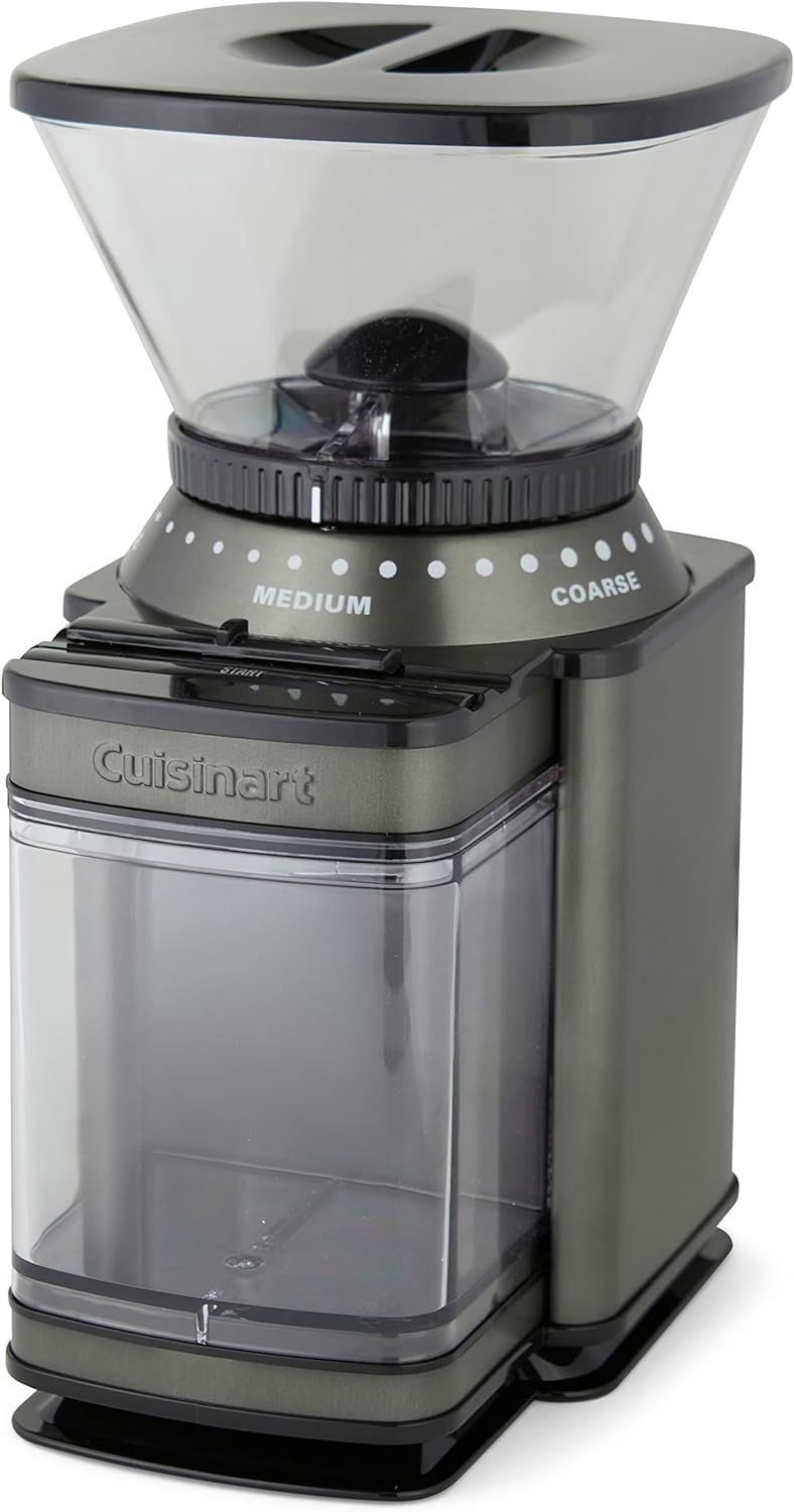 Cuisinart Coffee Grinder, Electric One-Touch Automatic Burr Coffee Grinder with 18-Position Grind Selector, Cup Size Selector for 4 – 18 Cups, DBM-8P1, Black Stainless