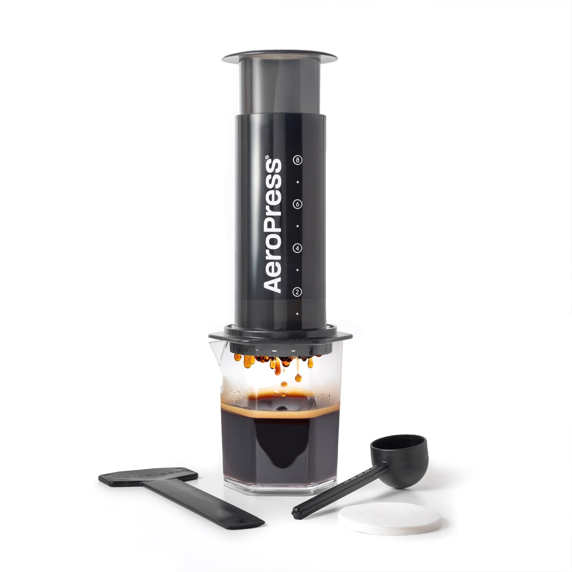AeroPress Original Coffee Press - All-in-One French Press, Pour-Over & Espresso Style Manual Brewer, 2 Min Brew for Less Bitterness, More Flavor, Small Portable Coffee Maker, Travel & Camping