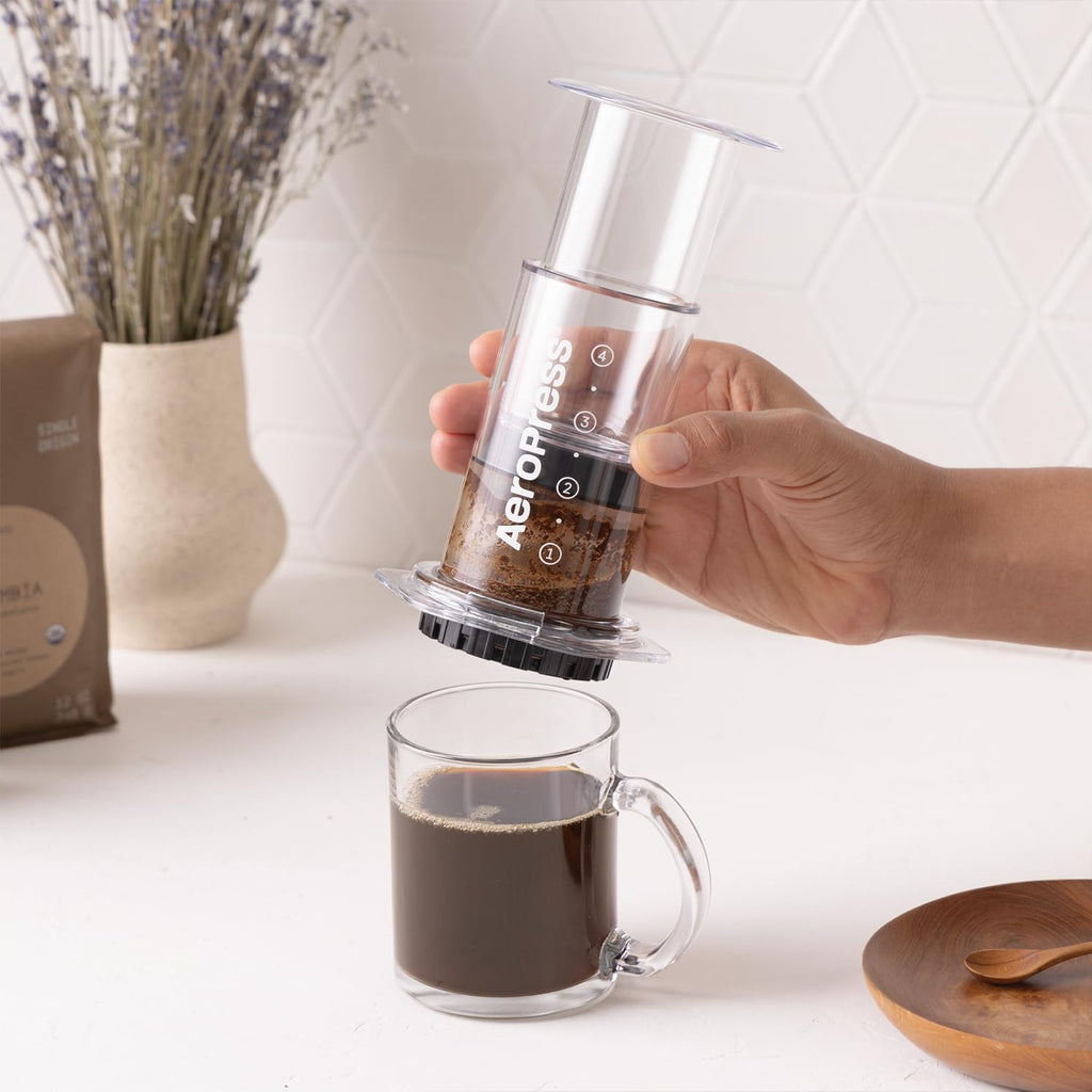 AeroPress Original Coffee Press - All-in-One French Press, Pour-Over & Espresso Style Manual Brewer, 2 Min Brew for Less Bitterness, More Flavor, Small Portable Coffee Maker, Travel & Camping