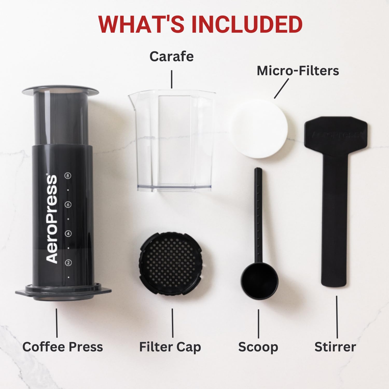 AeroPress Original Coffee Press - All-in-One French Press, Pour-Over & Espresso Style Manual Brewer, 2 Min Brew for Less Bitterness, More Flavor, Small Portable Coffee Maker, Travel & Camping
