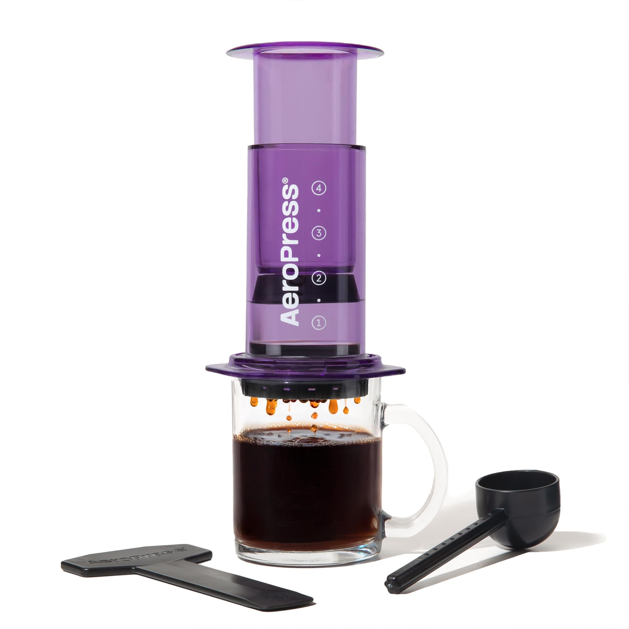 AeroPress Original Coffee Press - All-in-One French Press, Pour-Over & Espresso Style Manual Brewer, 2 Min Brew for Less Bitterness, More Flavor, Small Portable Coffee Maker, Travel & Camping