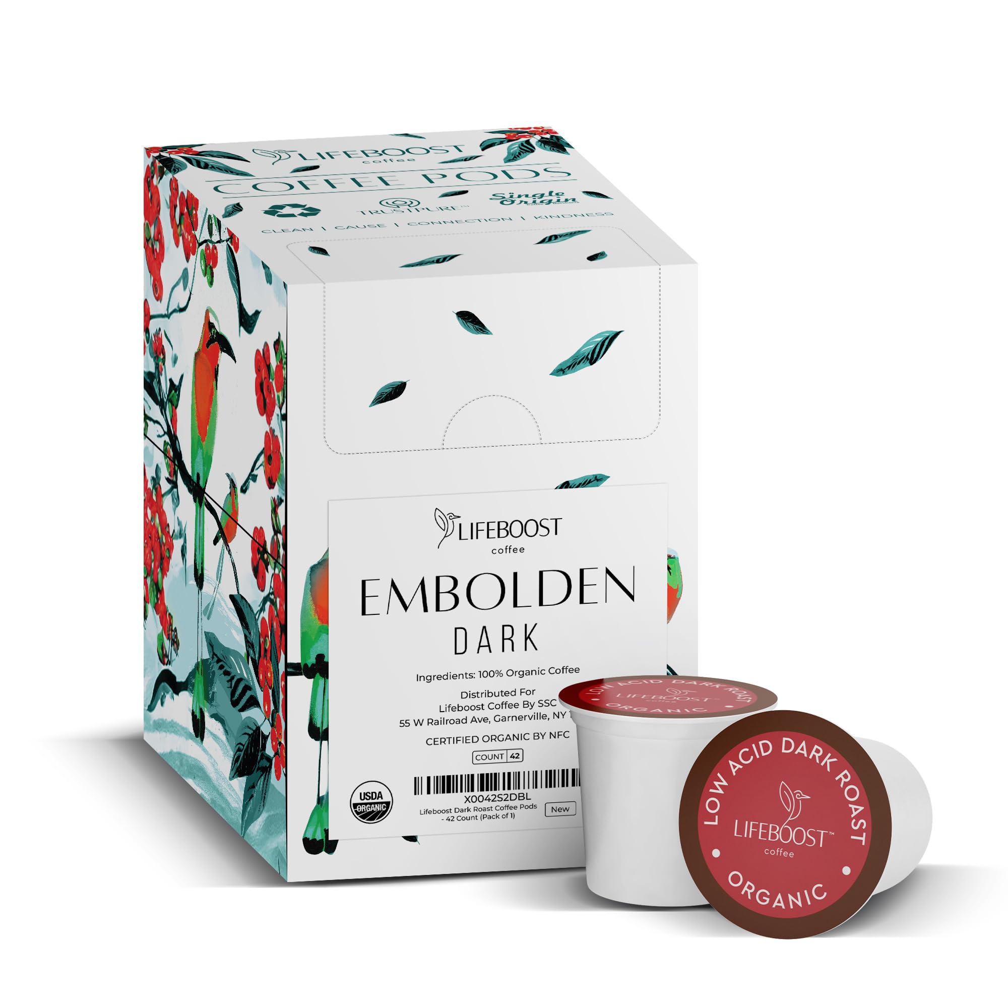 Lifeboost Medium Roast Low Acid Coffee K Cups - Single Origin Mold Free Non-GMO Organic Coffee Pods - Compatible with Keurig & Keurig 2 Machines - 10 Count