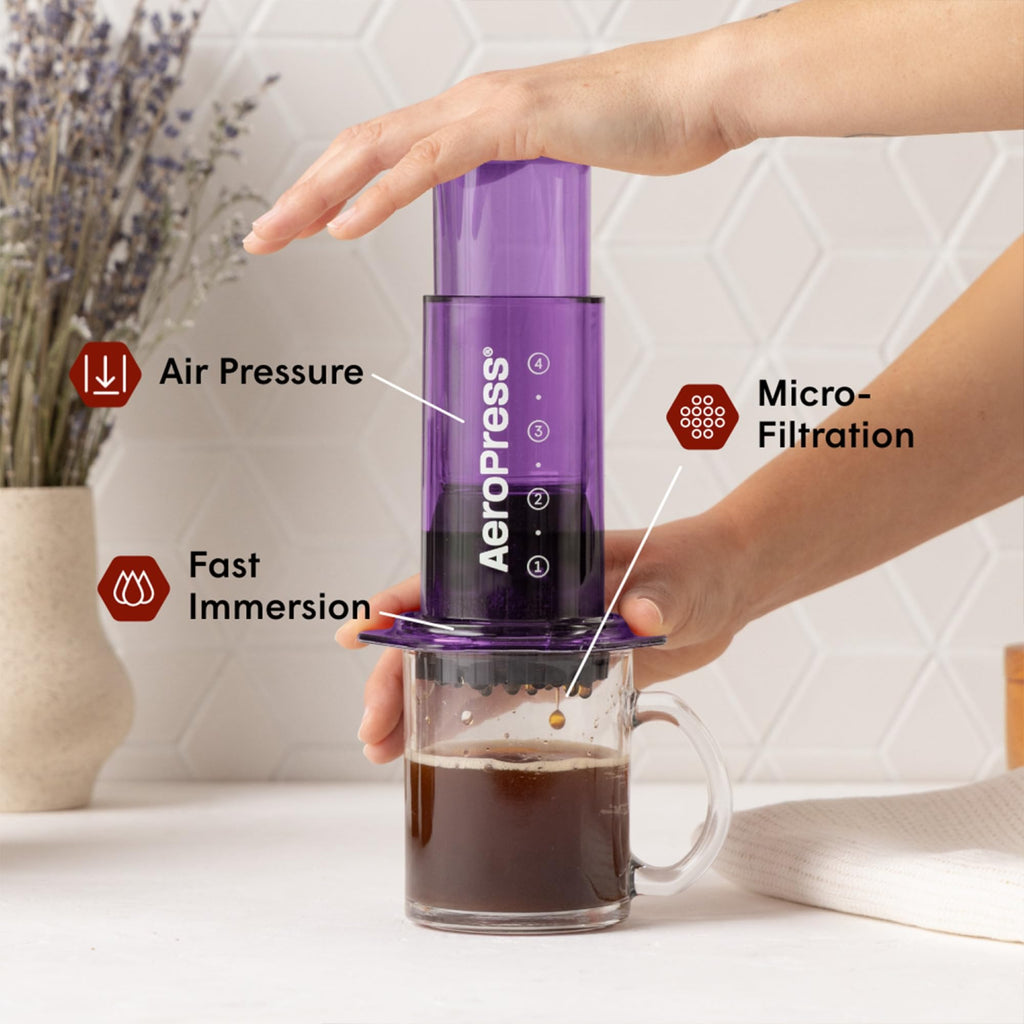 AeroPress Original Coffee Press - All-in-One French Press, Pour-Over & Espresso Style Manual Brewer, 2 Min Brew for Less Bitterness, More Flavor, Small Portable Coffee Maker, Travel & Camping