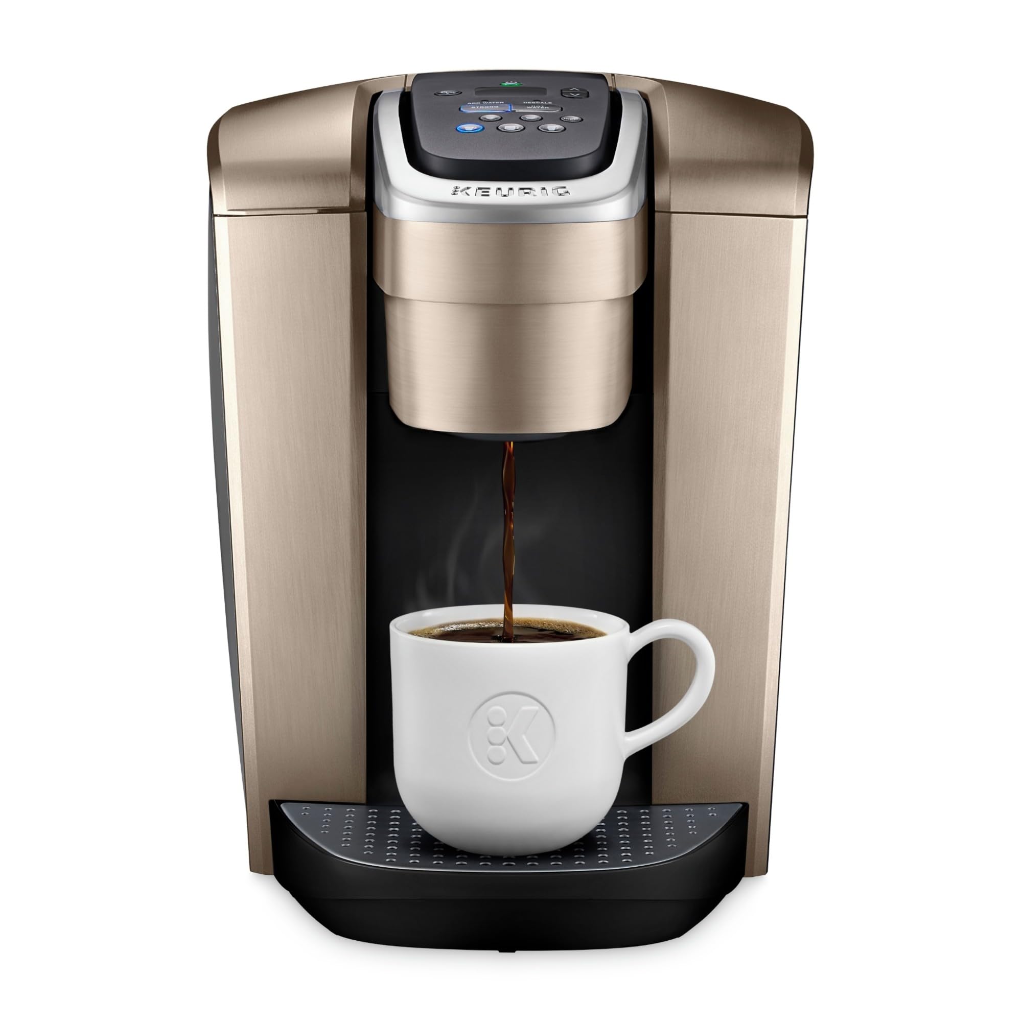 Keurig K-Elite Single Serve K-Cup Pod Coffee Maker, with Strength and Temperature Control, Iced Coffee Capability, 8 to 12oz Brew Size, Programmable, Brushed Silver