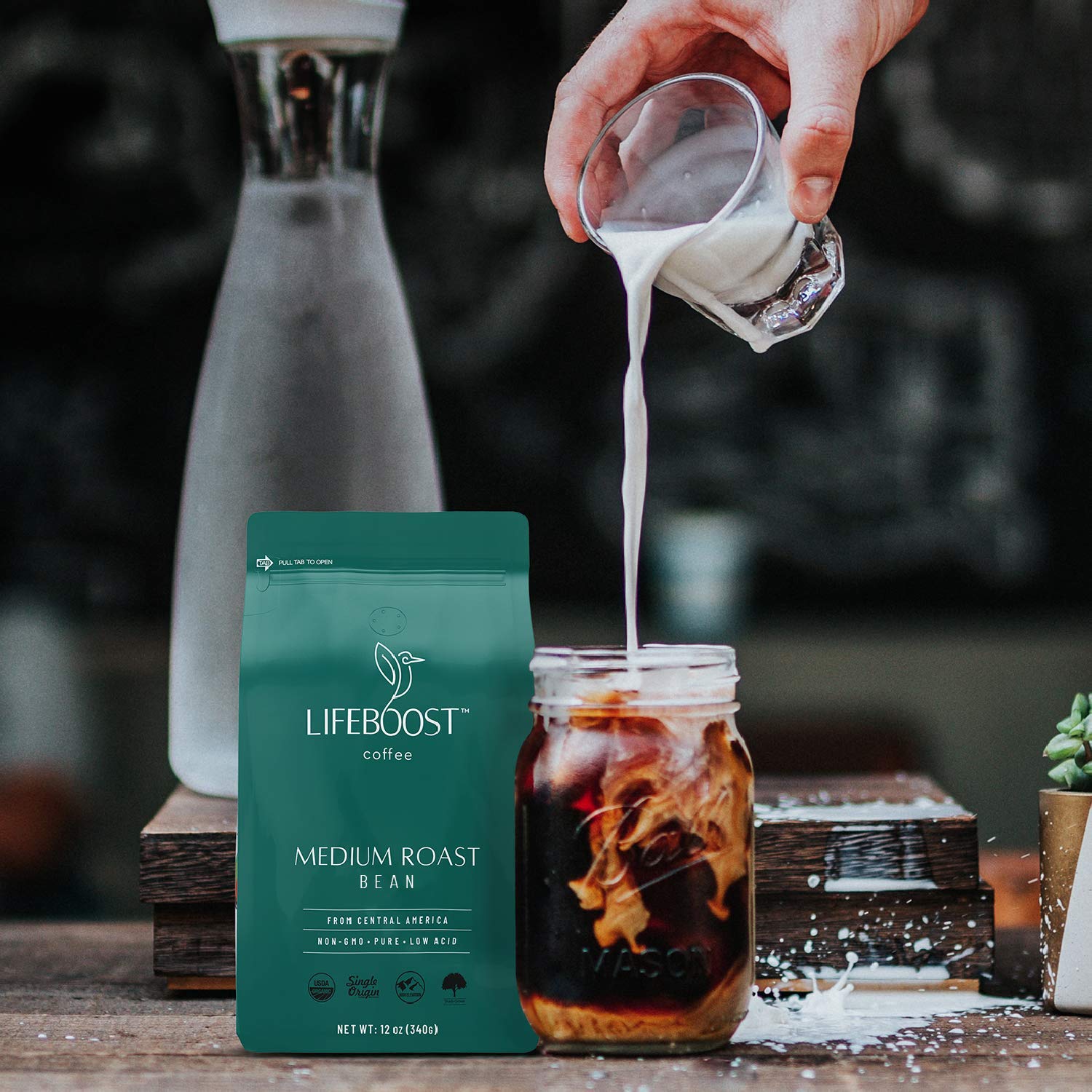 Lifeboost Medium Roast Whole Bean Coffee - Low Acid Organic Coffee, Non-GMO, USDA Organic, Single Origin, Third-Party Tested for Mycotoxins & Pesticides - 12 oz, Pack of 3