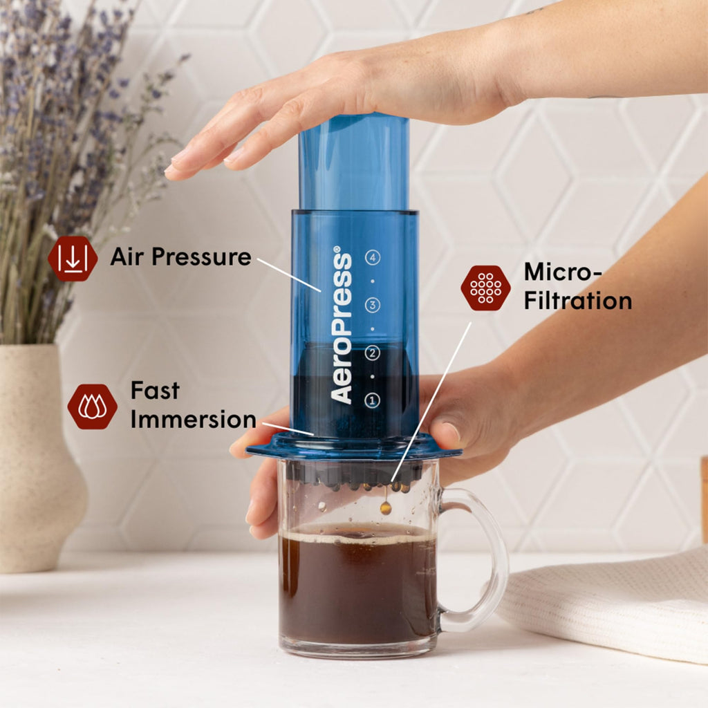AeroPress Original Coffee Press - All-in-One French Press, Pour-Over & Espresso Style Manual Brewer, 2 Min Brew for Less Bitterness, More Flavor, Small Portable Coffee Maker, Travel & Camping