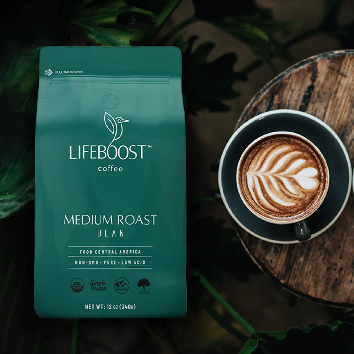 Lifeboost Medium Roast Whole Bean Coffee - Low Acid Organic Coffee, Non-GMO, USDA Organic, Single Origin, Third-Party Tested for Mycotoxins & Pesticides - 12 oz, Pack of 3