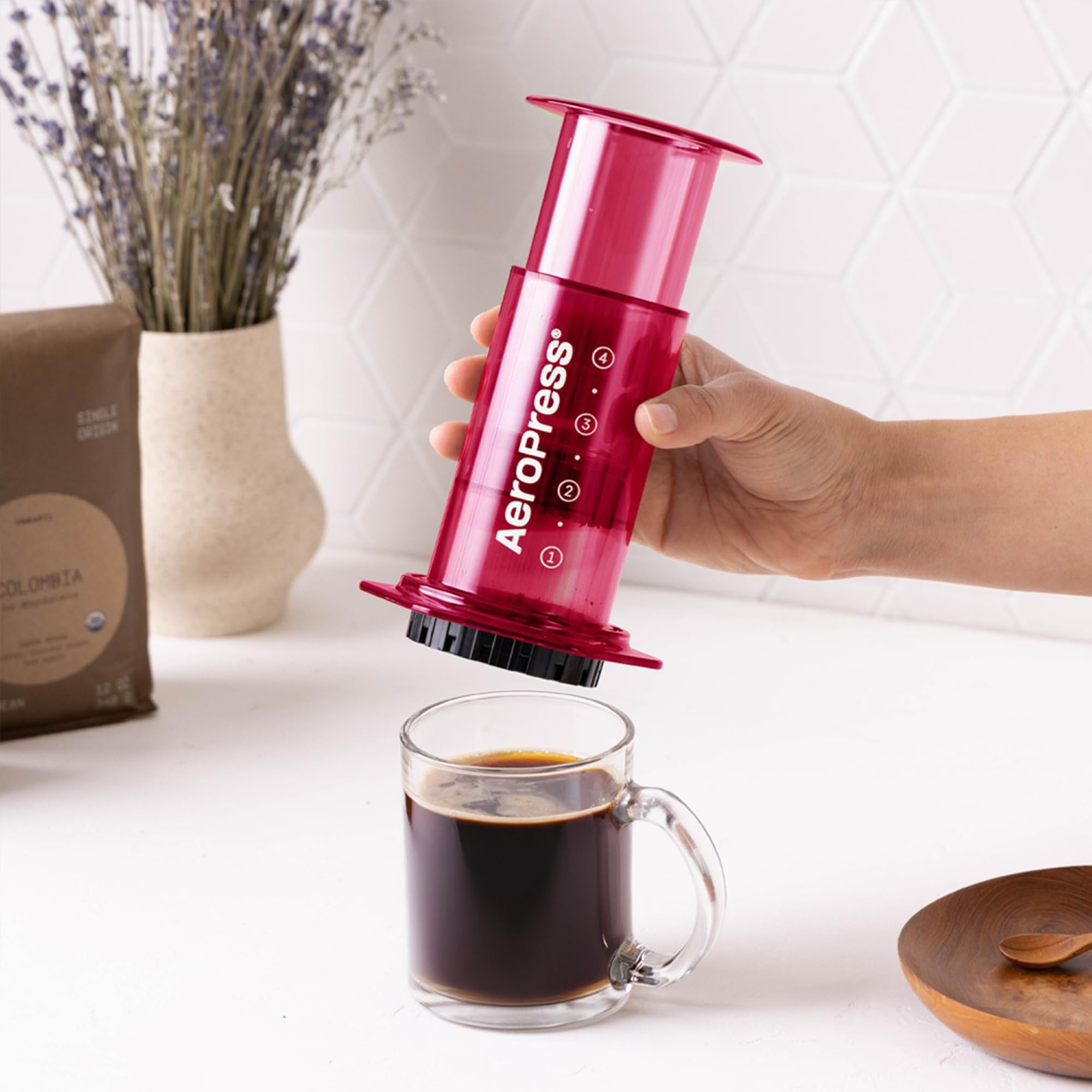 AeroPress Original Coffee Press - All-in-One French Press, Pour-Over & Espresso Style Manual Brewer, 2 Min Brew for Less Bitterness, More Flavor, Small Portable Coffee Maker, Travel & Camping